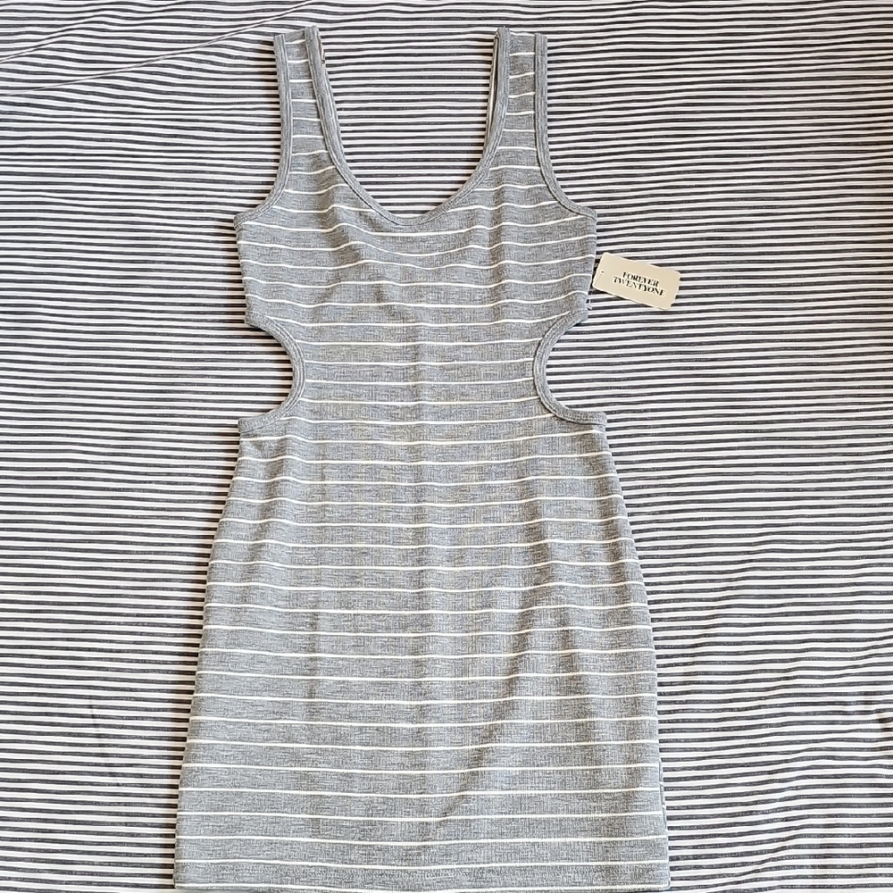 Gray Striped Dress